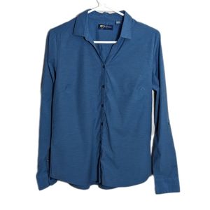 Jack Nicklaus Women's Button Front Medium Shirt Long Sleeve Collared Top